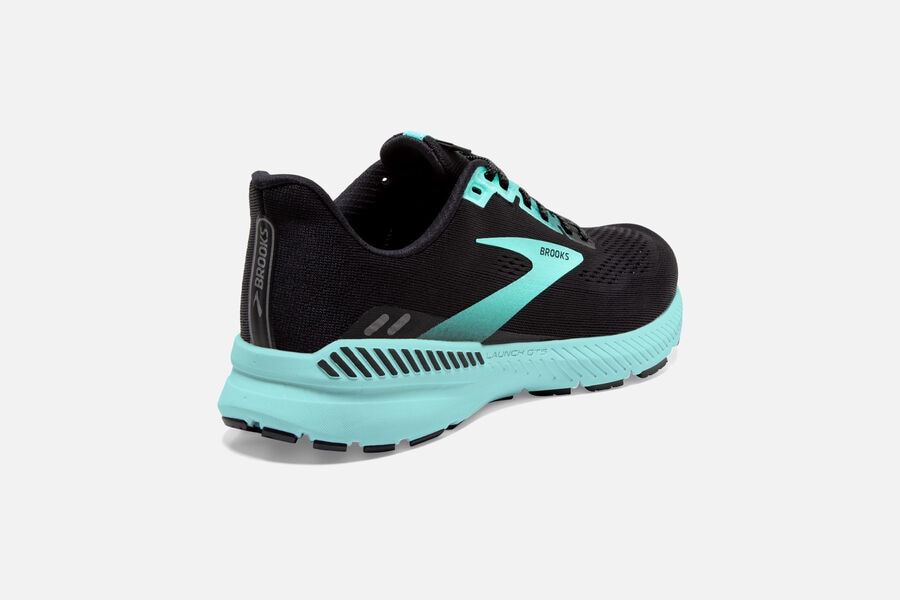 Brooks Running Shoes Womens Black/Blue - Launch GTS 8 Road - 2917-NQVFG